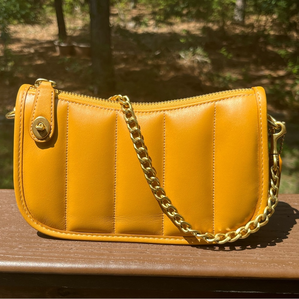Coach Quilted Swinger 20 Buttercup Handbag